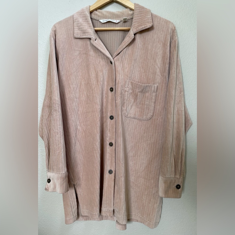 Victoria’s Secret Ribbed Velvet Button Up Sleep Shirt Size S - Picture 1 of 8